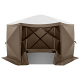 12x12 Pop Up Canopy Gazebo, Outdoor Canopy Tent Screen House with 6 sidewalls and Netting for Camping, Waterproof, UV Resistant, Ez Set-up Party Tent with Carrying Bag and Ground Stakes