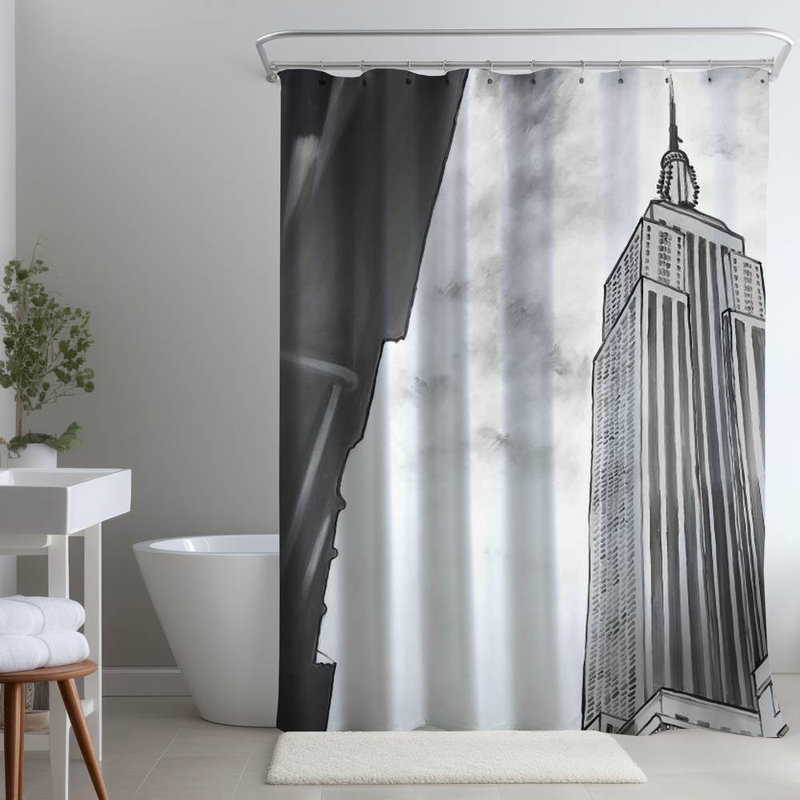 Shower Curtain CI307 – Polyester Shower Curtain, Dye Sublimation Print, 71" W × 74" L