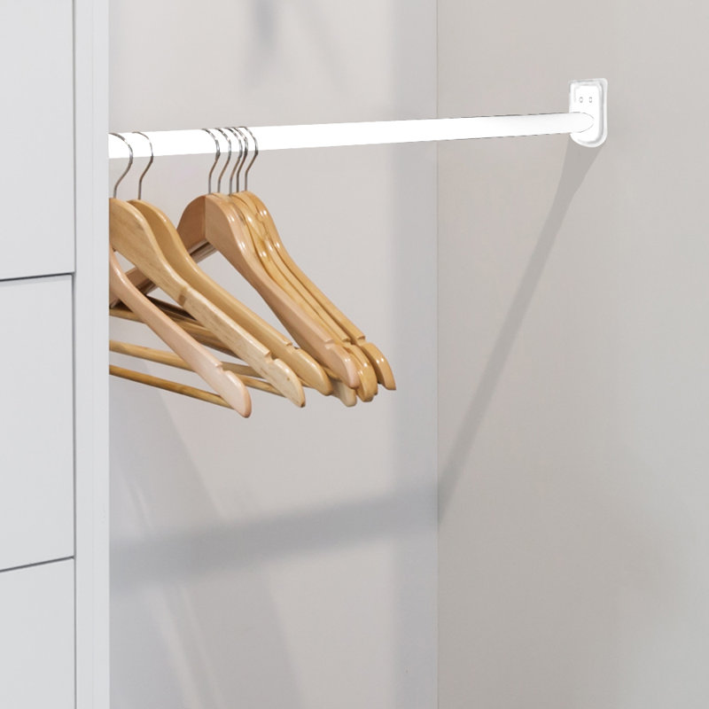 Adjustable White Steel Closet Rod, 30-48 Inch