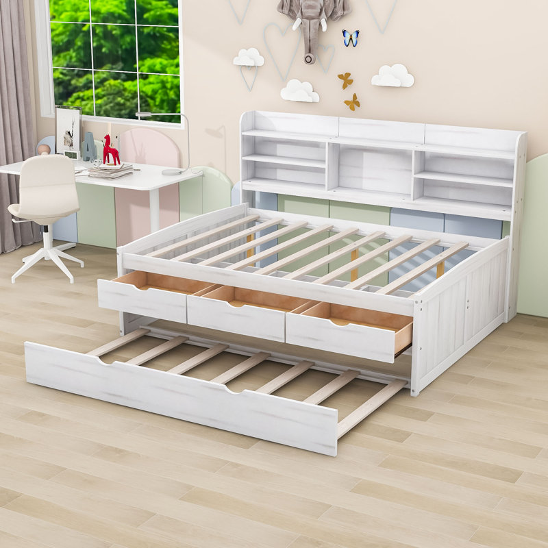 Lit plateforme avec rangement Thelonius, Blanc