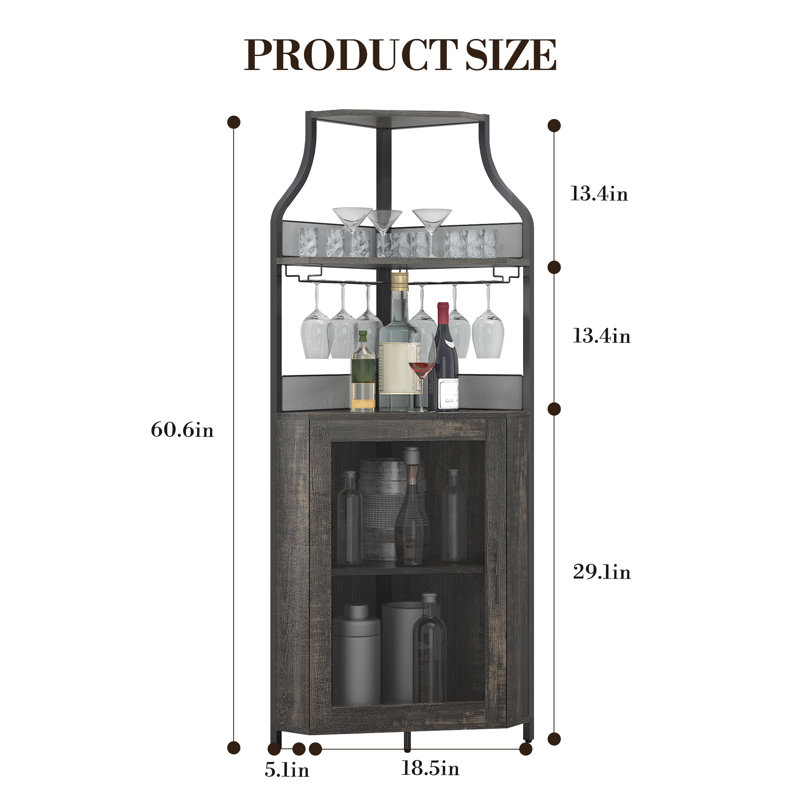 Cabinet/Enclosed Storage Wine Bottle Rack, Black