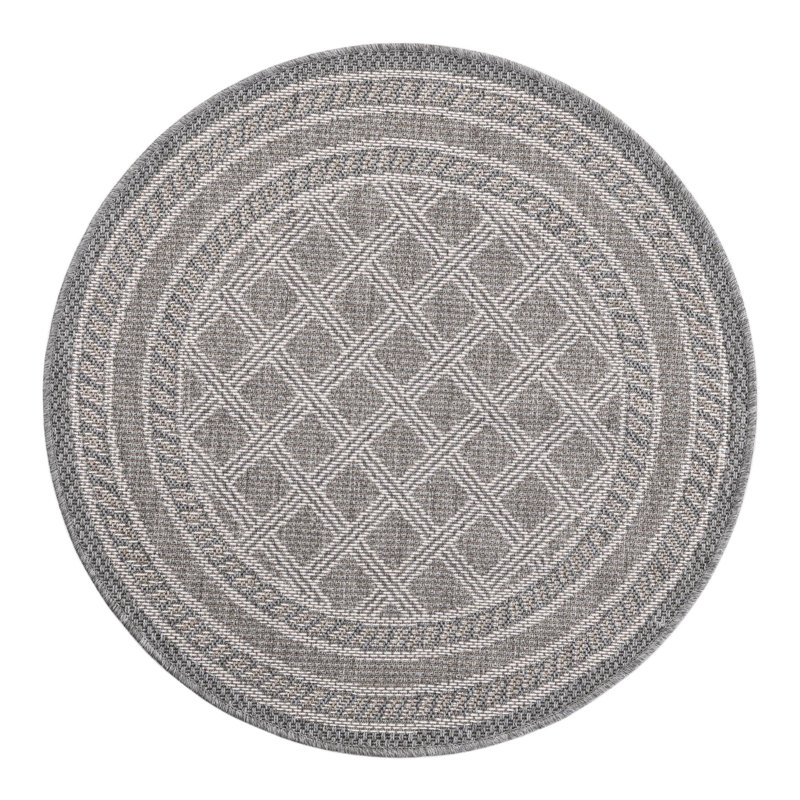 Indoor/Outdoor Trellis Area Rug, Round 3'3"