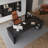 Black L-Shaped Solid Wood Executive Desk, Office desk-158748676-158748679