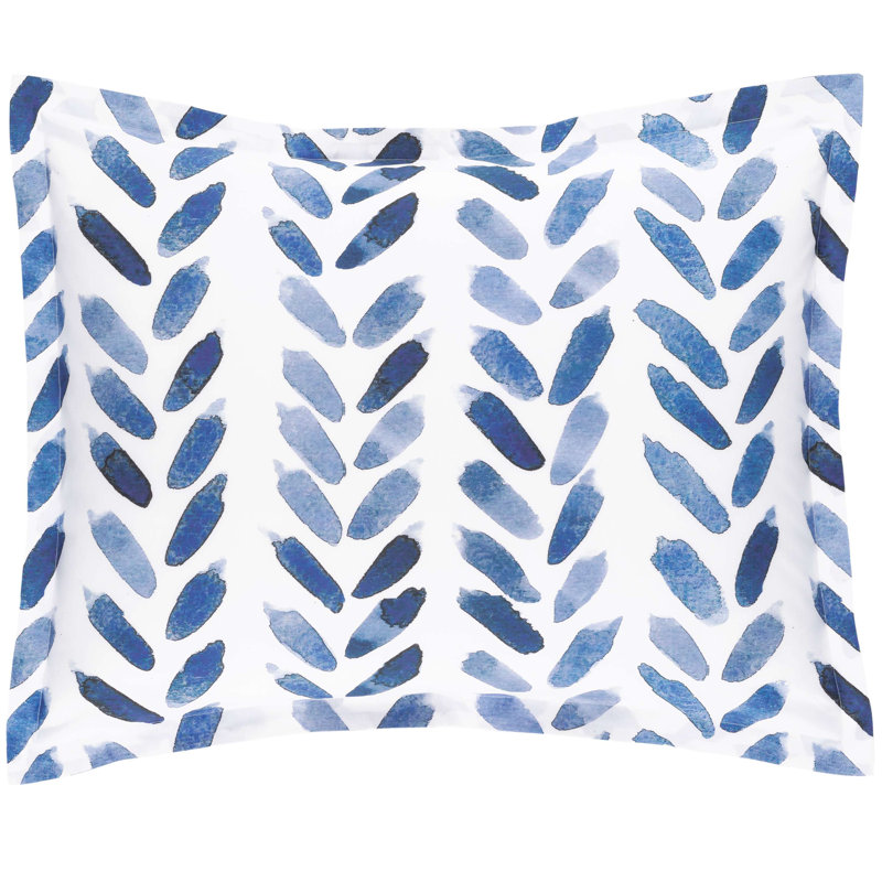 Brush Sham, Standard, White/Blue