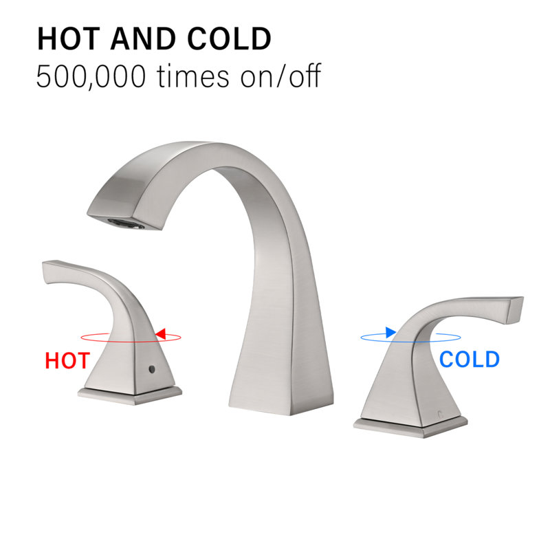 Robinet de lavabo de salle de bain à 2 poignées avec drain, Nickel brossé