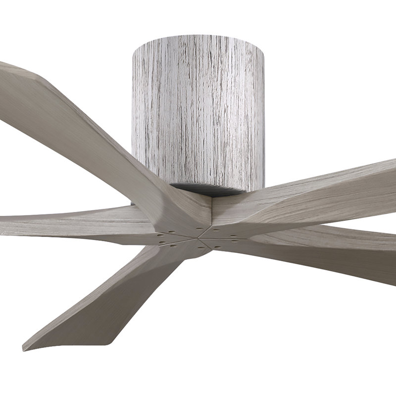 60" Irene 5-Blade Hugger Ceiling Fan with Wall Remote, Gray Ash, Barnwood/Gray Ash, 60"