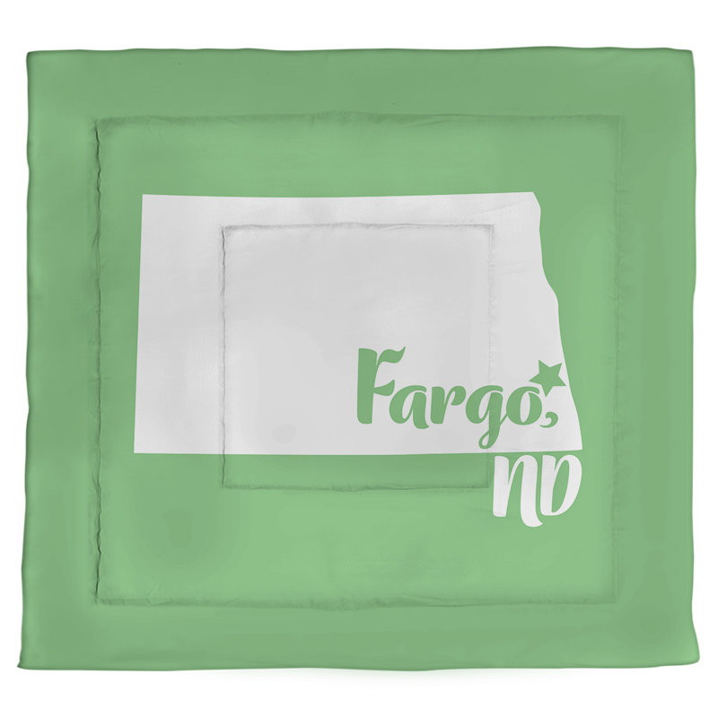 Dakota Modern & Contemporary Polyester Percale Comforter, Queen Comforter, Green
