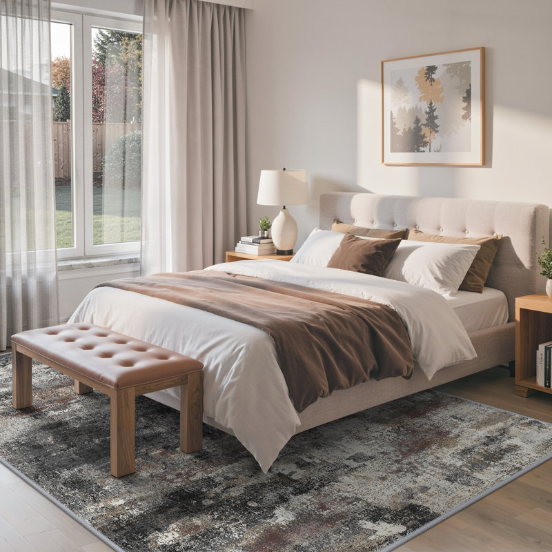 Tapis Pavelina, Gris foncé, Rectangle 84 po x 60 po