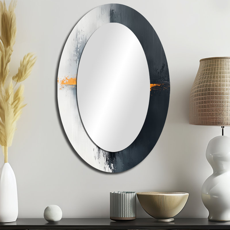 Miroir mural moderne noir et doré Converge Dream II, 36 po x 24 po