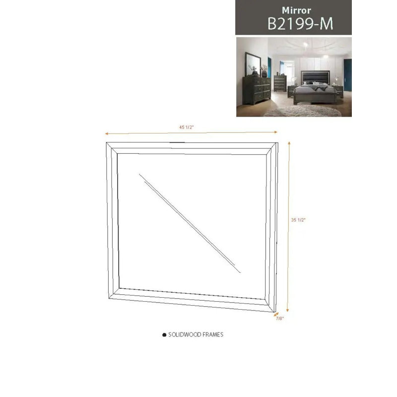 Ensemble de chambre à coucher moderne gris anthracite avec lit tapissier très grand, commode, miroir et commode, Très grand