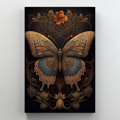 Hibiscus et papillon - impression sur toile tendue