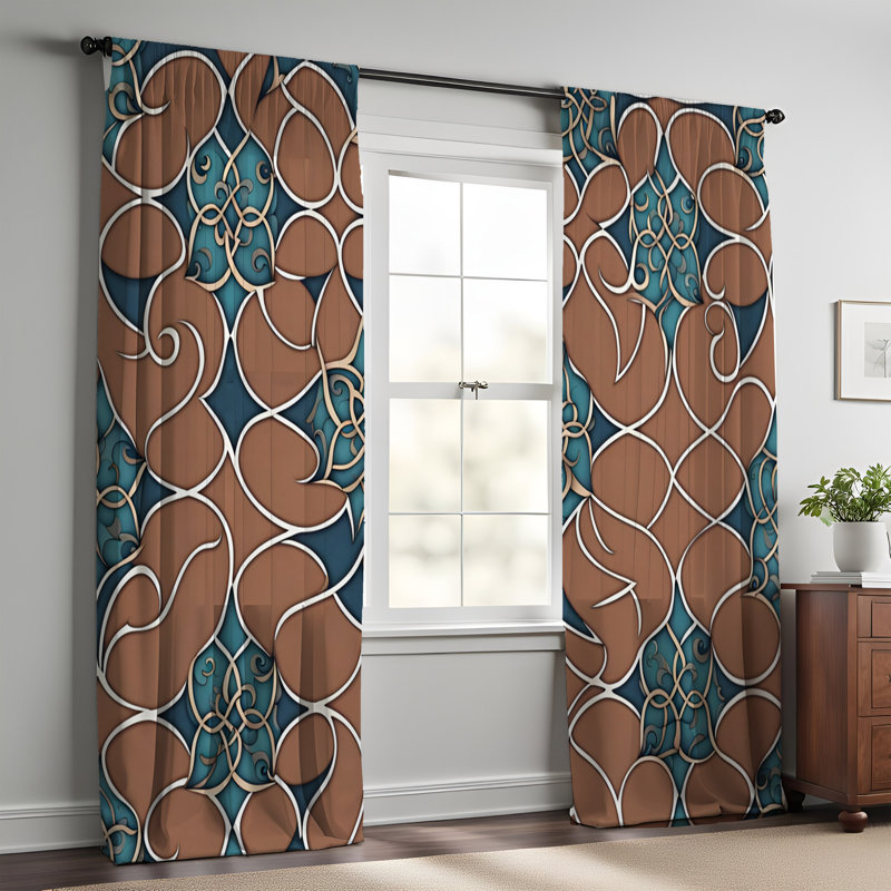 Rrahman Semi Sheer Curtain Pair, 40" W x 52" L