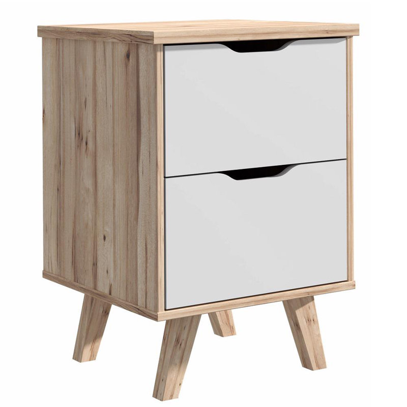 Lorreta 2 Drawer Bedside Table, White