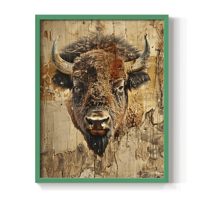 ANIMALS Series CDL XXXIX, reproduction encadrée - bois massif, Vert, H 30 po x l 24 po