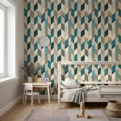 Papier peint moderne abstrait Mid-Century