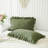 Olive Green Ruffled Fringe Set of 2 Pillowcases - King-123025767-123025762
