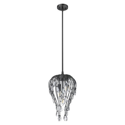 Luminaire suspendu noir mat 3 lumières Gabriella