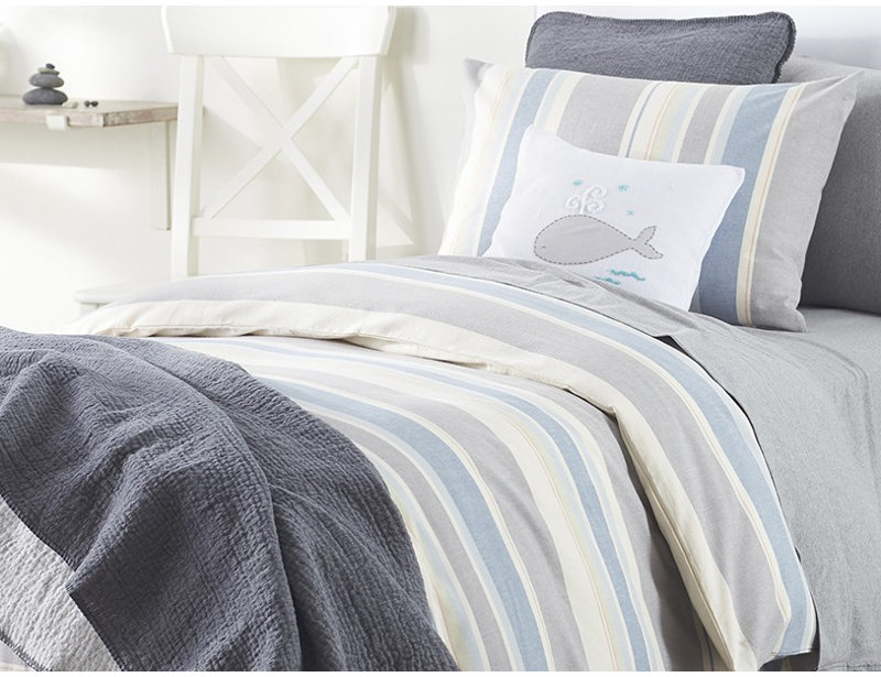 Organic Cotton Chenille Twin Blanket in Charcoal - Reversible and Machine Washable
