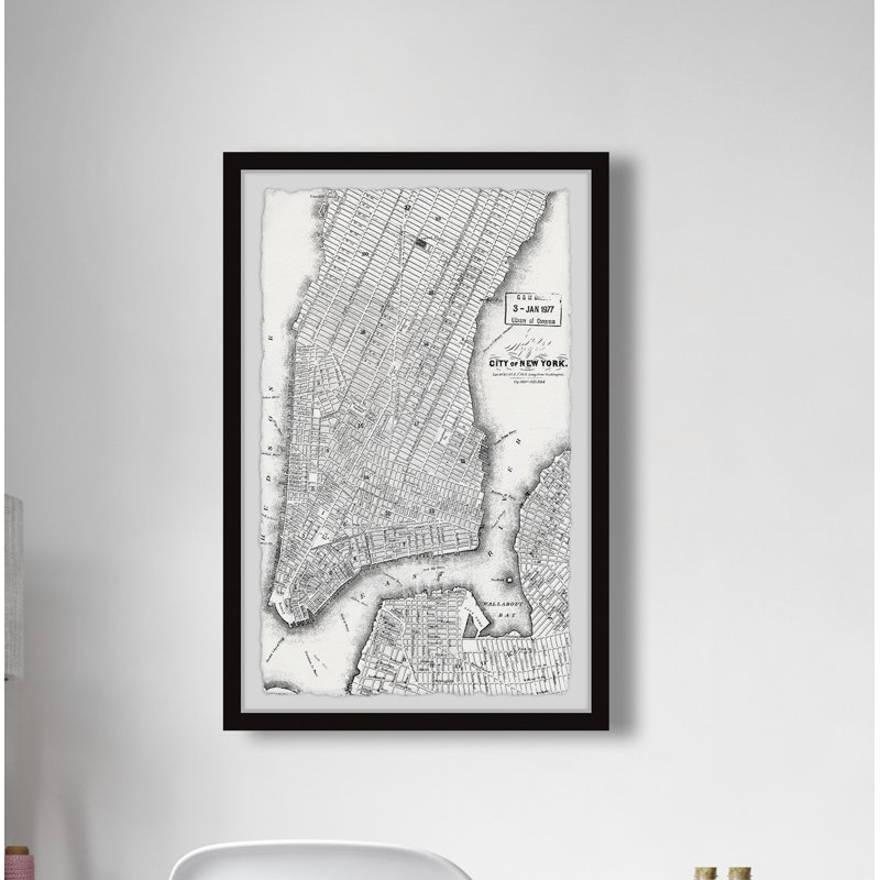 City of NY Outline II - cadre photo, impression, H 45 po x l 30 po x P 1,5 po
