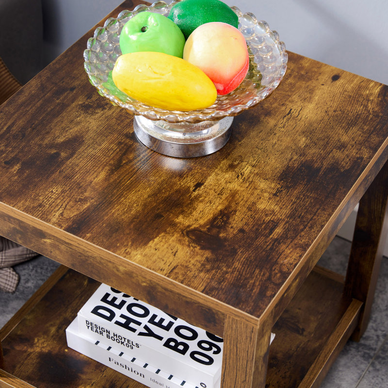 Table de chevet en bois, Brun rustique