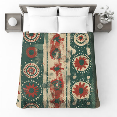Couvre-lit floral abstrait