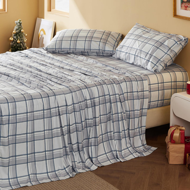 Draps de flanelle Holiday Vibe for Your Home, Ensemble de draps pour lit simple avec 1 drap-hous, Orange brûlé