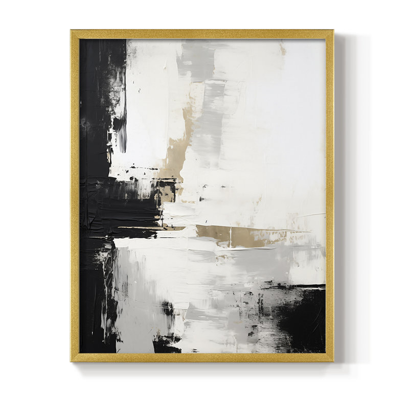 Série ABSTRACT Dxxi - reproduction encadrée de qualité supérieure - prête à être accrochée - aucun clou requis, Doré
