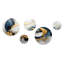Tourbillons abstraits bleus dorés de sérénité V - ensemble d'art mural rond fractal de 5