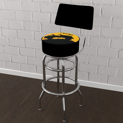 Swivel Upholstered Counter Stool with Metal Frame
