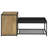 Mango Wood & Black Storage Bench with Shoe Cabinet for Entryway