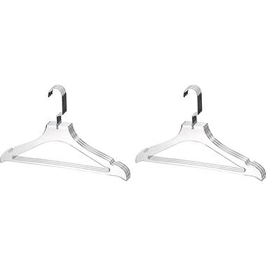 12 Clear Plastic Children's Shirt Hanger with Chrome Hook - 100/Pack