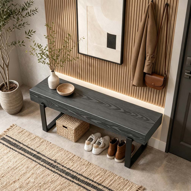 59" Dining Bench, Black