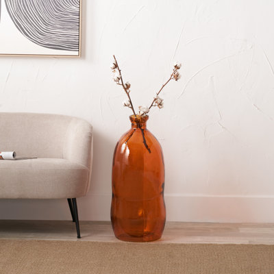 Organic Shaped Recycled Glass Tall Vase