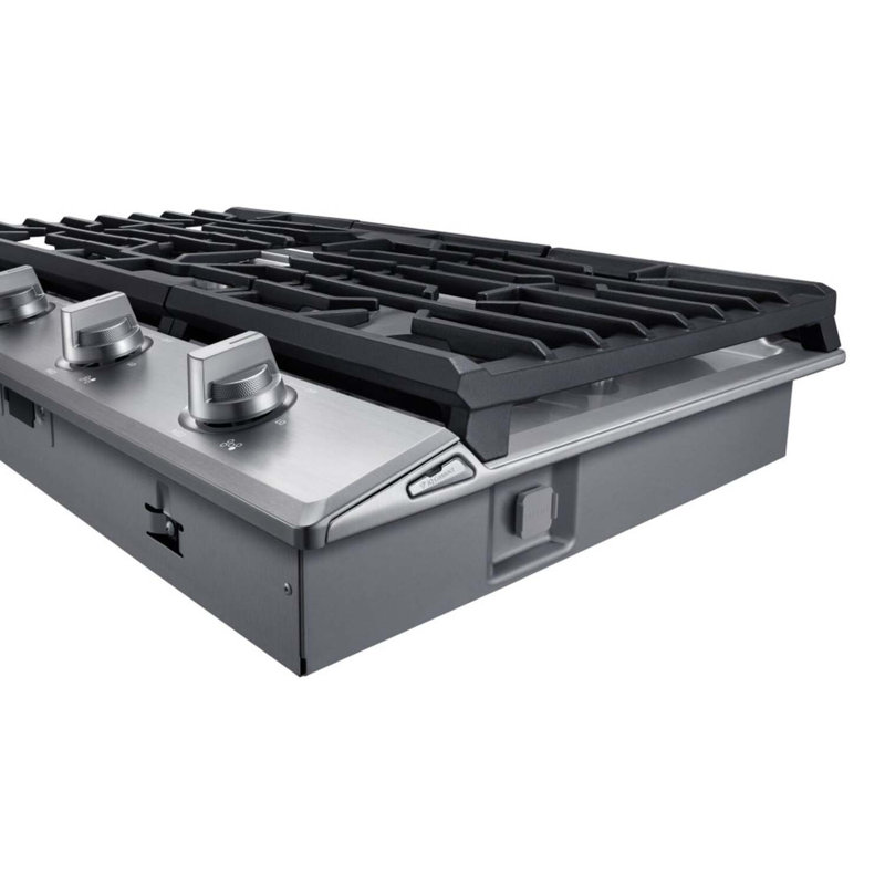 36" Gas Cooktop 5 Burners, Transitional, Silver, NG/LP