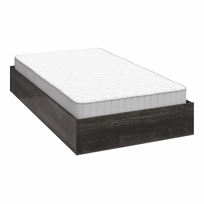 DreamSaver Set Platform Bed Frame + Mattress Included, Twin Size Platform Bed and 6-Inch Mattress Set, Black