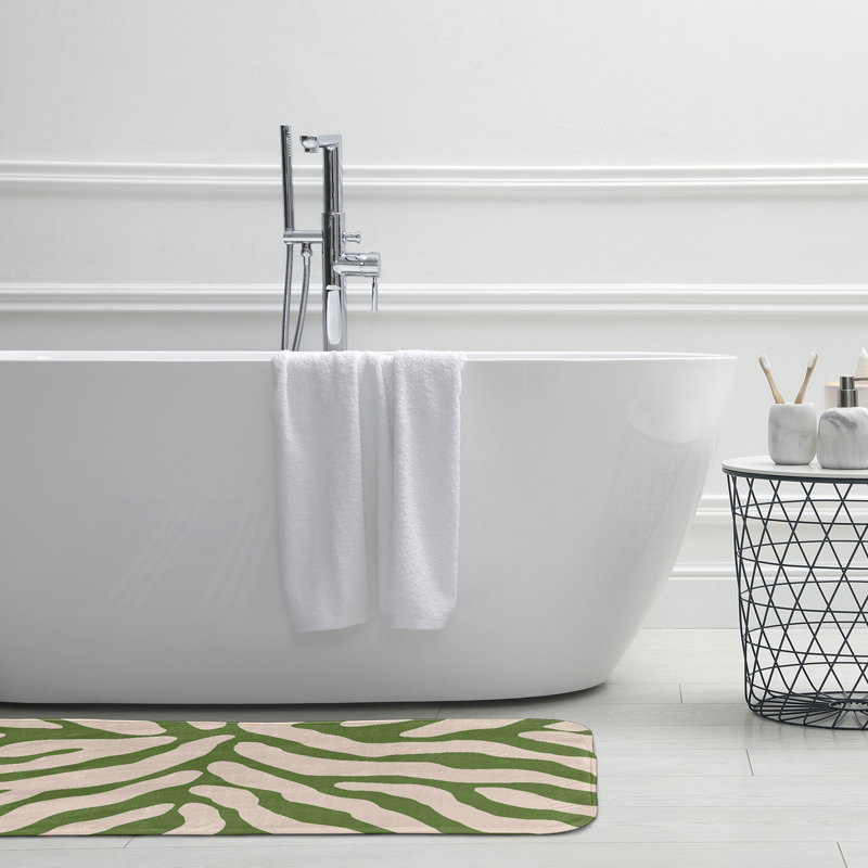 Tapis de bain Flora and Fauna, L 21 po x L 34 po, Vert