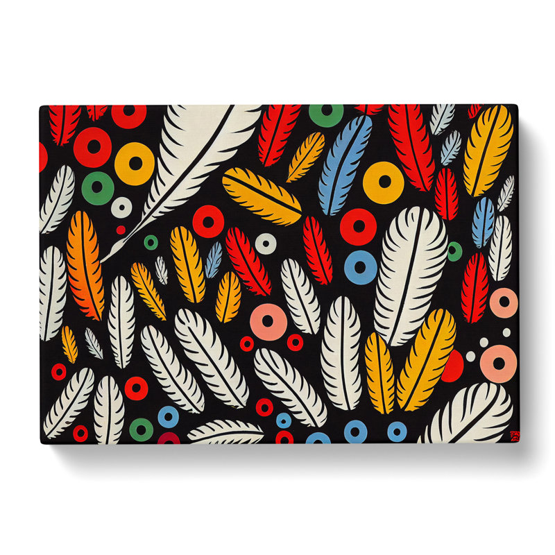 Unusual Bird Feathers Abstract - Wrapped Canvas, 50cm H x 76cm W x 3cm D