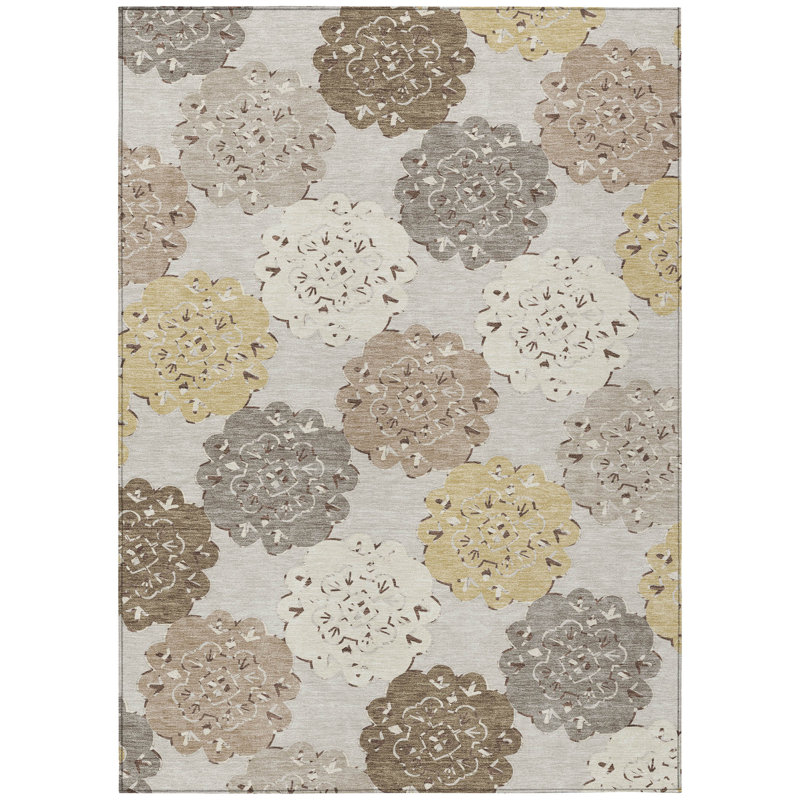 Machine Washable Indoor/Outdoor Bourkelands ACN2353 Casual Rug, Rectangle 10' x 14'
