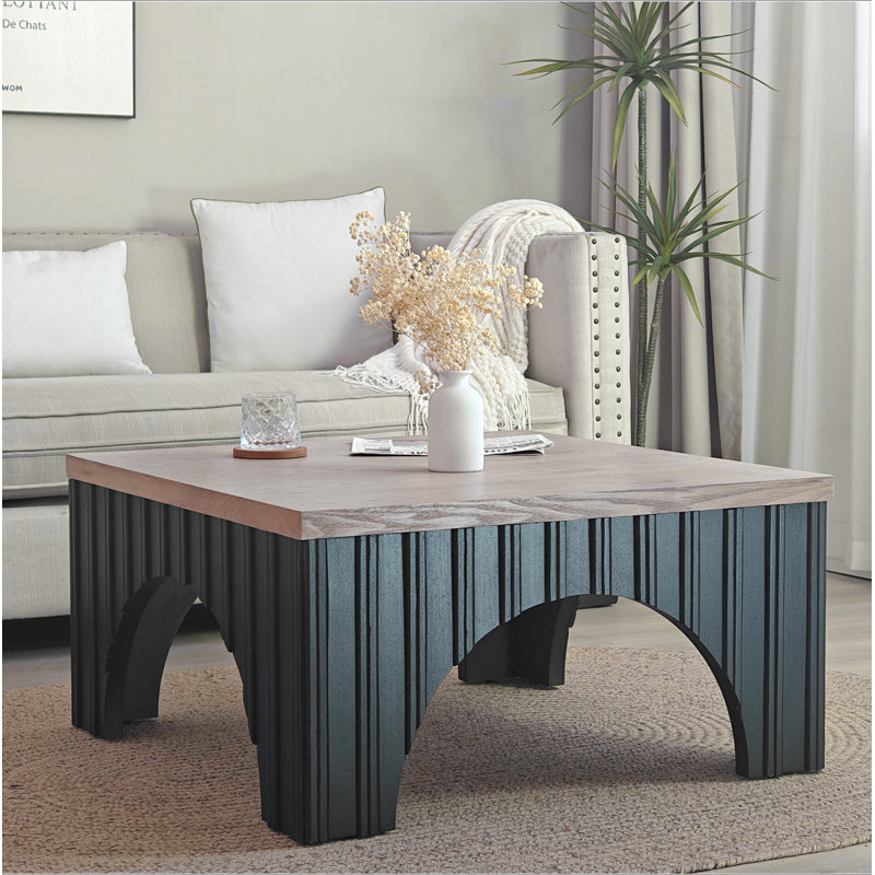 Table basse rustique carrée - Style campagne moderne