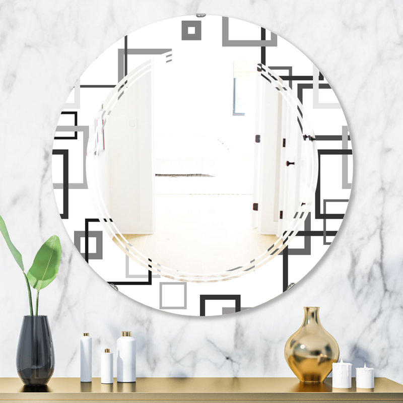 Miroir mural sans cadre abstrait Abstract Design II, 23,6 po x 23,6 po