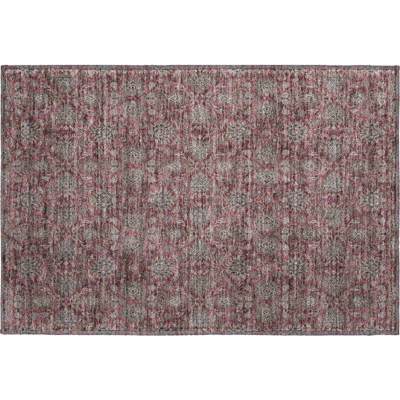 Premium Machine Washable Prisco Merlot Rug, Rectangle 1'8" x 2'6"