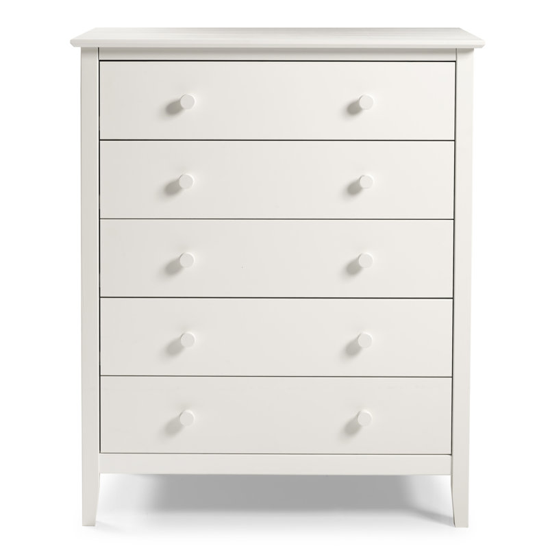Commode 5 tiroirs Simplicity, Blanc