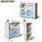 Rolling Kitchen Island with Extendable Table, LED Lighting, Power Outlets, and Fluted Glass Doors for Modern Kitchens.-570729670