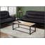 Élégante table basse rectangulaire en terre cuite avec un piètement en métal robuste, idéale pour le salon et comme meuble d'appoint.