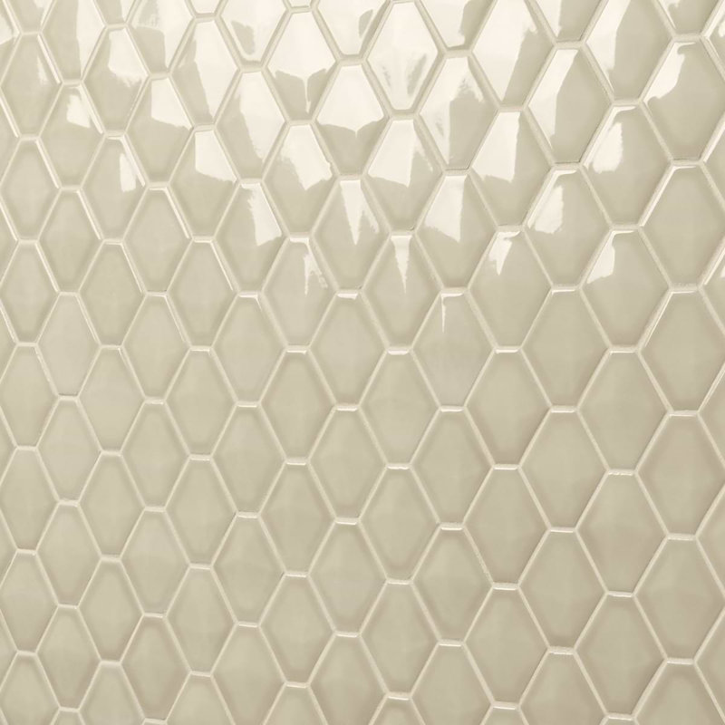 Brookline Diamond 3x4 Glossy Ceramic Mosaic Tile, Celadon Green