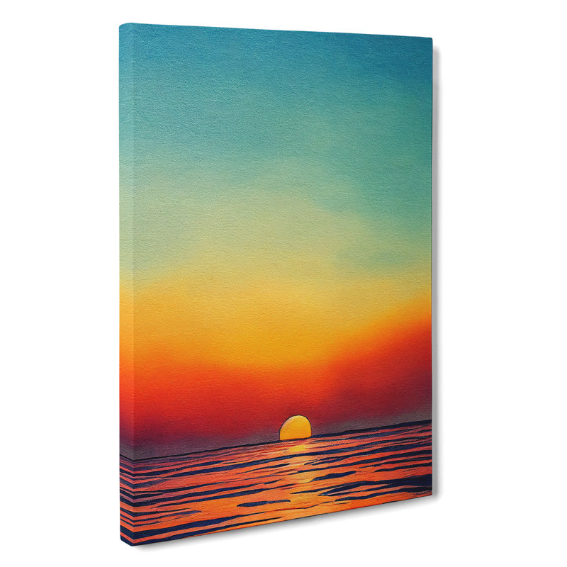 XC1022-5161X Watercolour Ocean Sunset No.5 - Wrapped Canvas Painting, 50cm H x 35cm W x 3cm D
