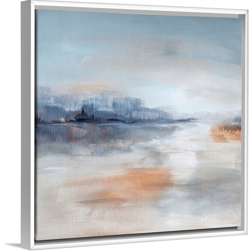 Aqua Terra - Print on Canvas, White Framed, 31.7" H x 31.7" W x 1.75" D