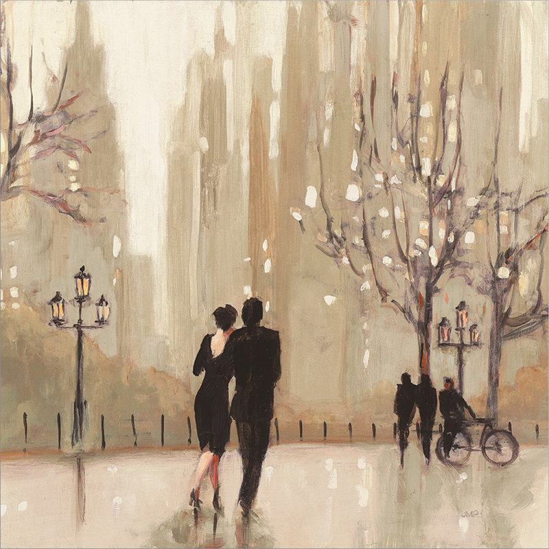 «An Evening Out Neutral Square» par Julia Purinton, art mural encadré