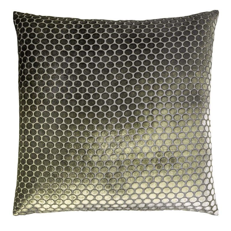 Dots Square Velvet Pillow Cover & Insert, 22"H x 22"W, Oregano