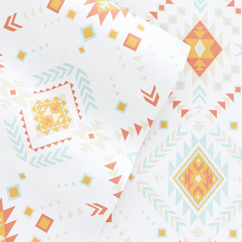 Aztec Dreams Twin Microfiber Sheet Set in Multicolor Print